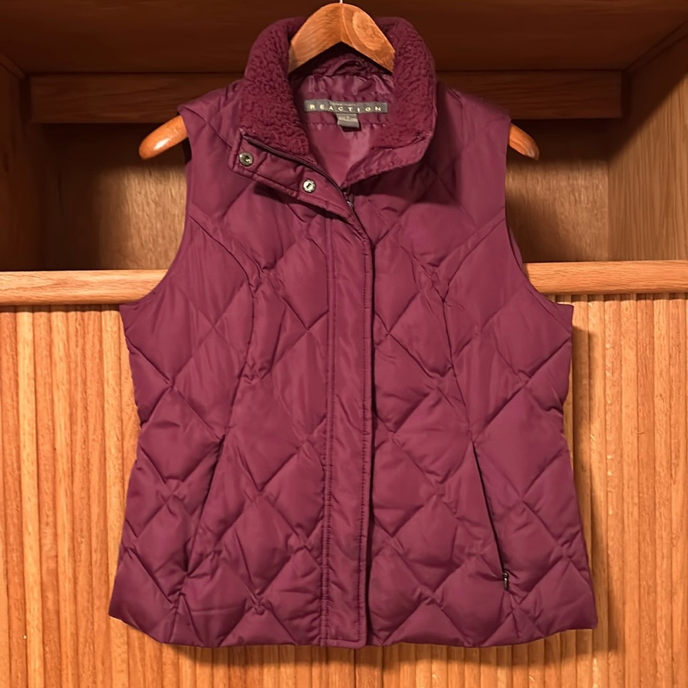 Kenneth Cole down/feather eggplant colored vest